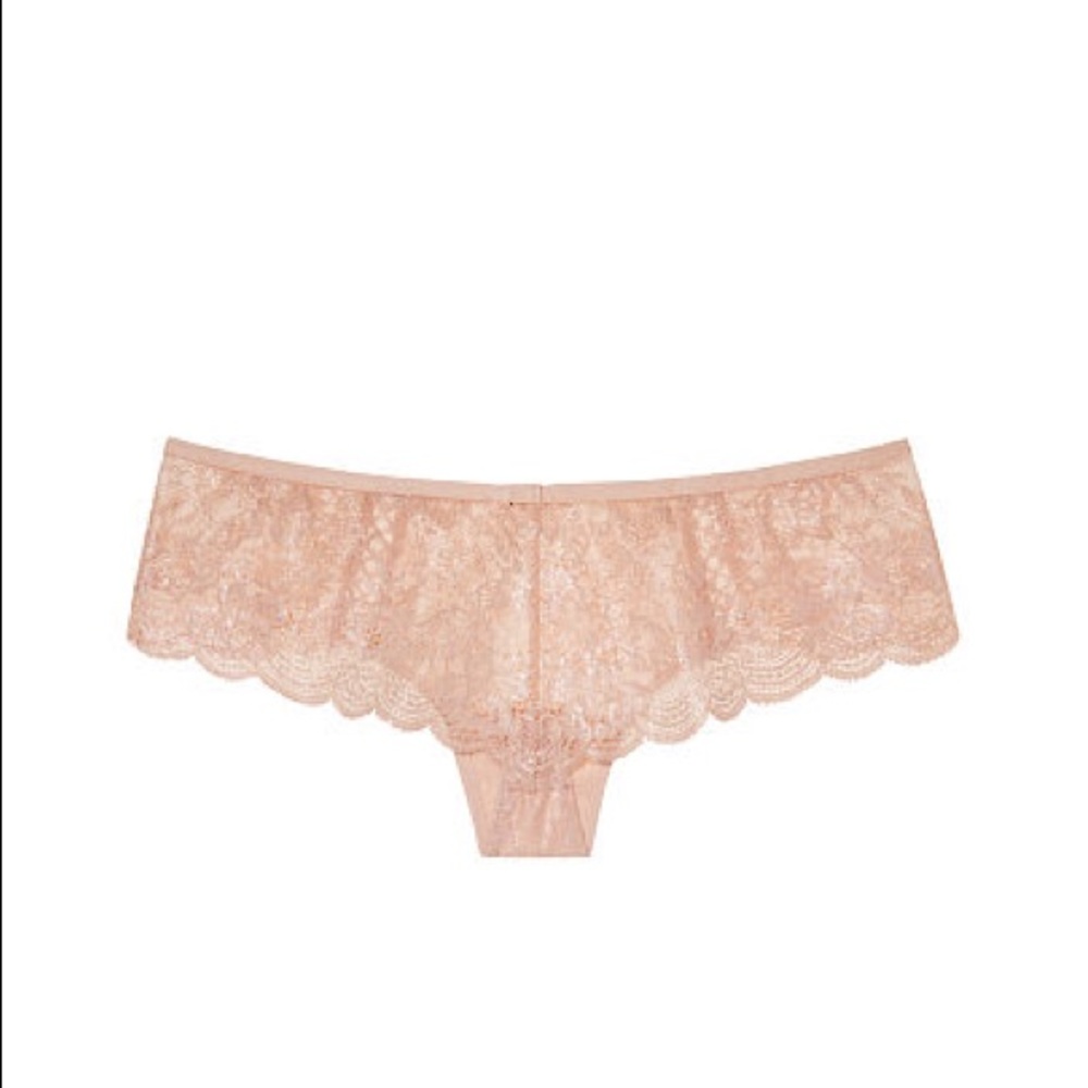 $5 in Bundles New Victoria Secret Floral Lace-trim Hipster Thong Panty Nude - Picture 3 of 6